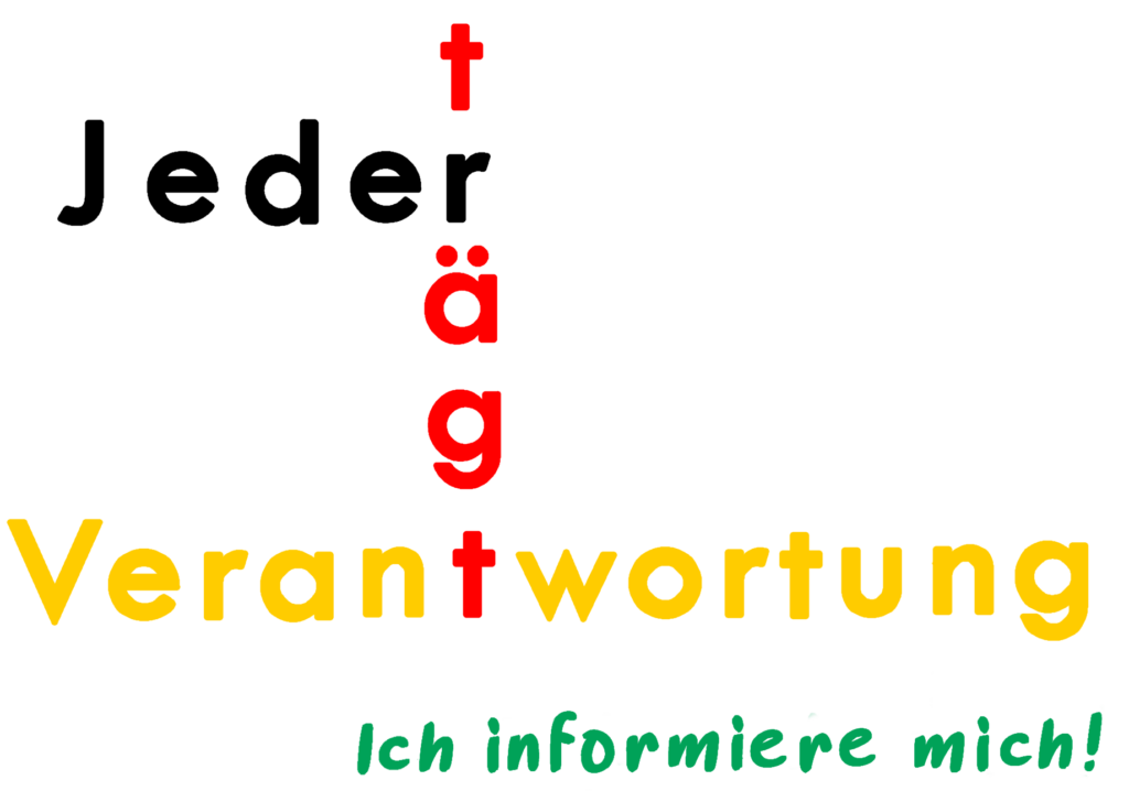 Jeder trägt Verantwortung für sein Handeln. Hier weisen die Farben insbesondere auf die Verantwortung für die deutsche Demokratie hin.
Die demokratische Mitte darf nicht verloren gehen. Ich informiere mich. Und Du?